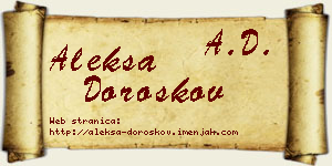 Aleksa Doroškov vizit kartica